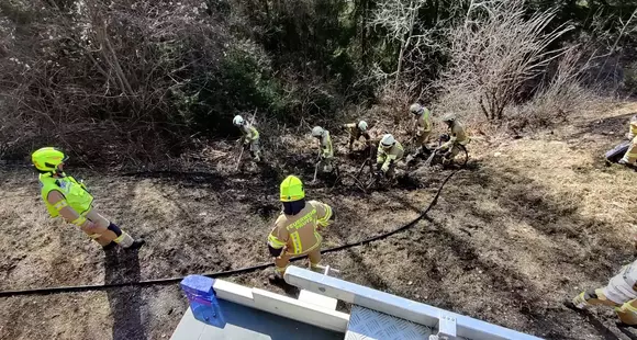 Böschungsbrand unterhalb der Fendler Straße