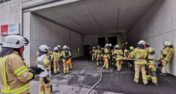 Atemschutz-Übung im Krafthaus des GKI